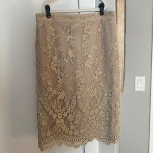 Jcrew Lace Pencil Skirt